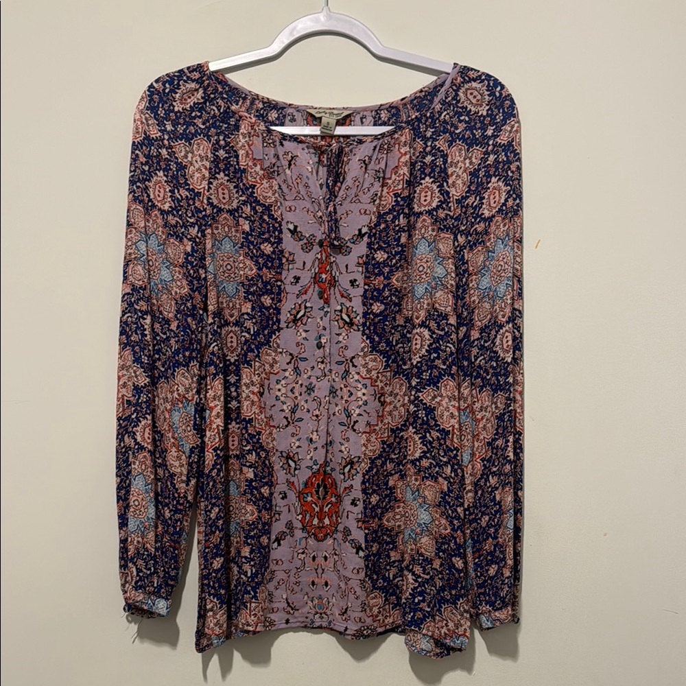 Lucky Brand Floral Patterned Women's Top - Multicolor